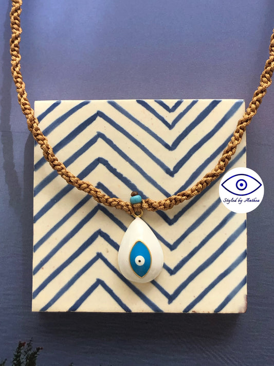 The Parga Evil Eye Tan Necklace