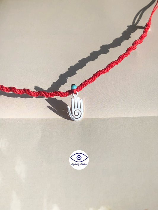 Red Adjustable Necklace- Koufonisi Hamsa Hand