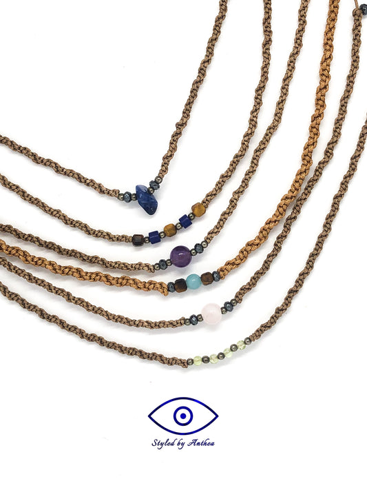 Delphion - Pythia Adjustable Tan Necklaces