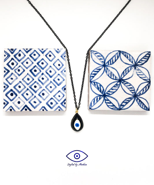 Black Chain- Parga Black Evil Eye Necklace