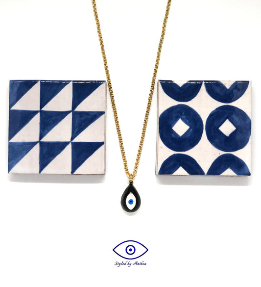 Parga Black Evil Eye Necklace