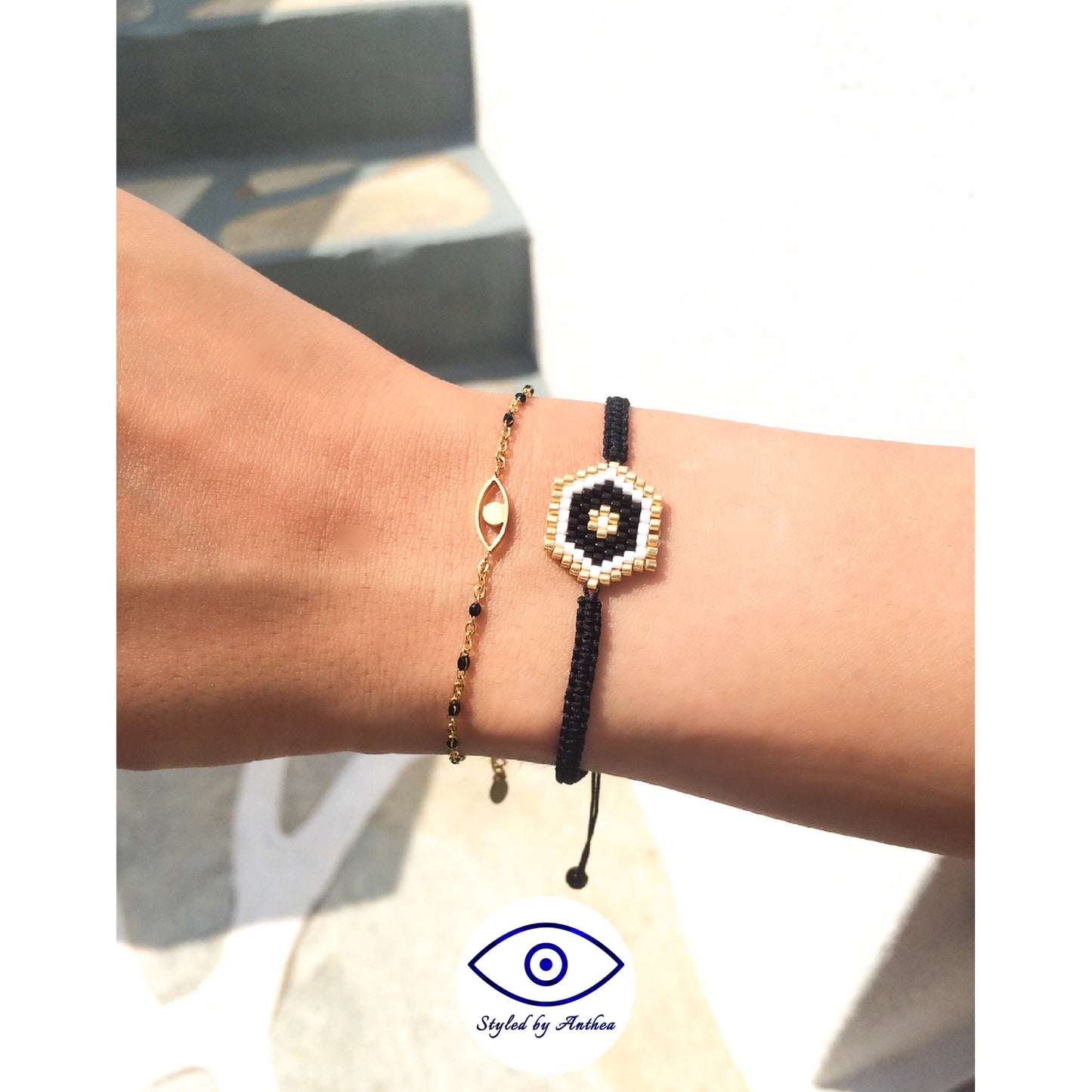 Chain Bracelet - Beaded Evil Eye