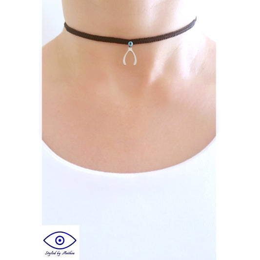 Adjustable Black Choker - Wishbone