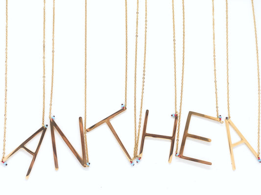 ALPHABET Gold Necklaces - A-Z